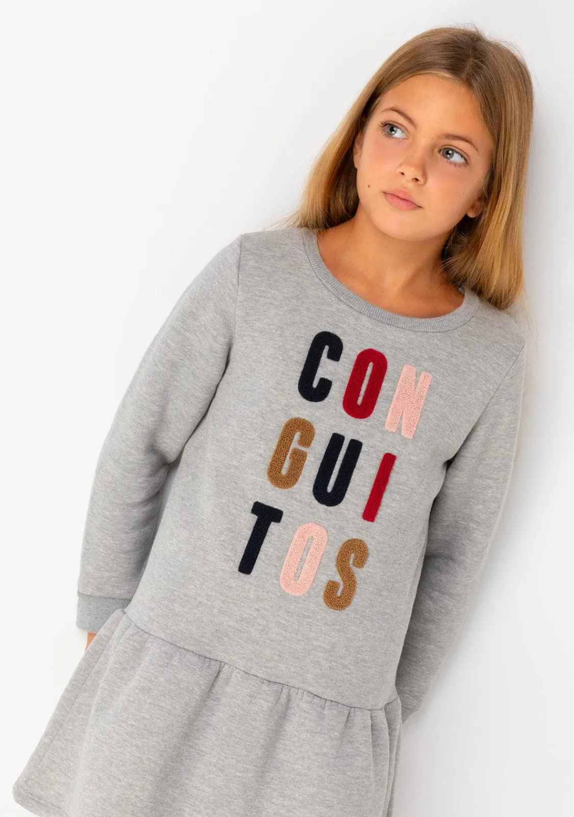 Conguitos Vestido Sudadera De Niña Gris^ Vestidos Sudadera|Vestidos