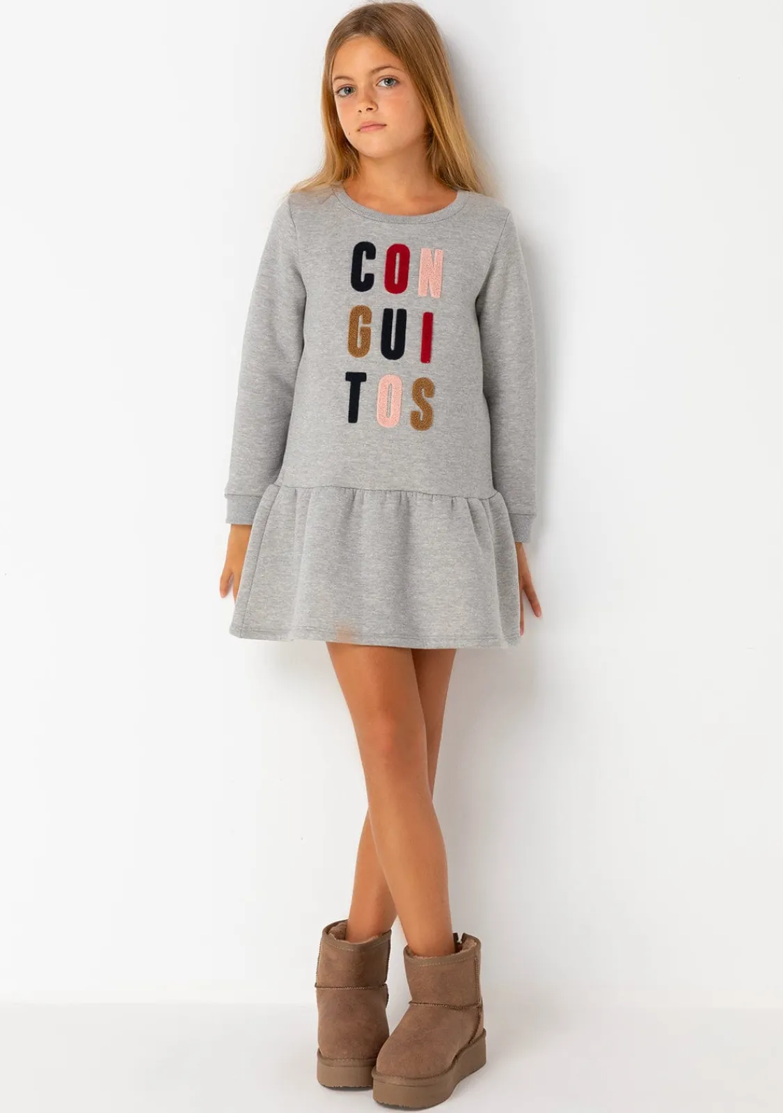 Conguitos Vestido Sudadera De Niña Gris^ Vestidos Sudadera|Vestidos