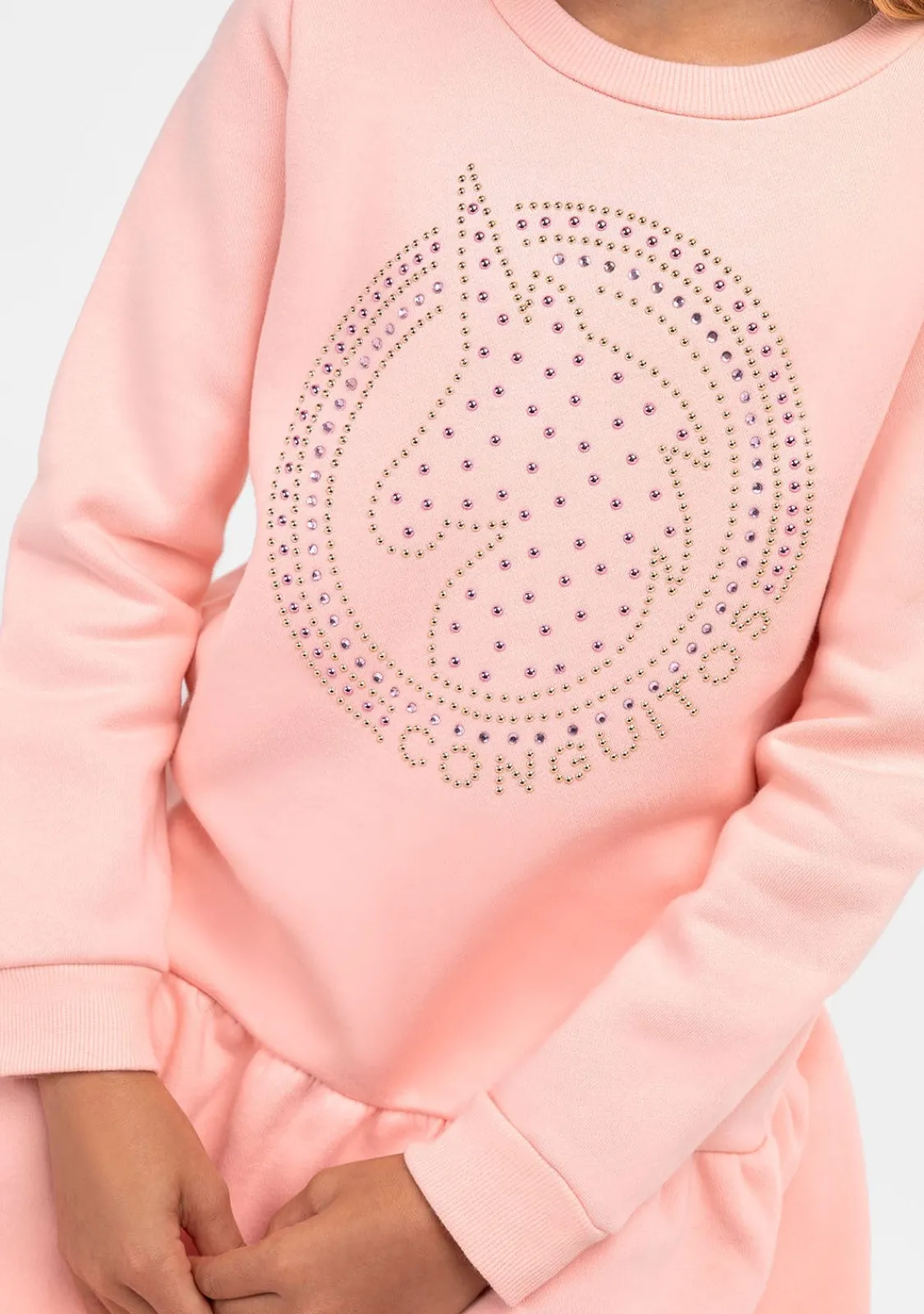 Conguitos Vestido Sudadera De Niña Strass Unicornio Rosa^ Vestidos Sudadera|Vestidos
