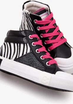 Conguitos Zapatillas Altas Cebra Negro^ Zapatillas
