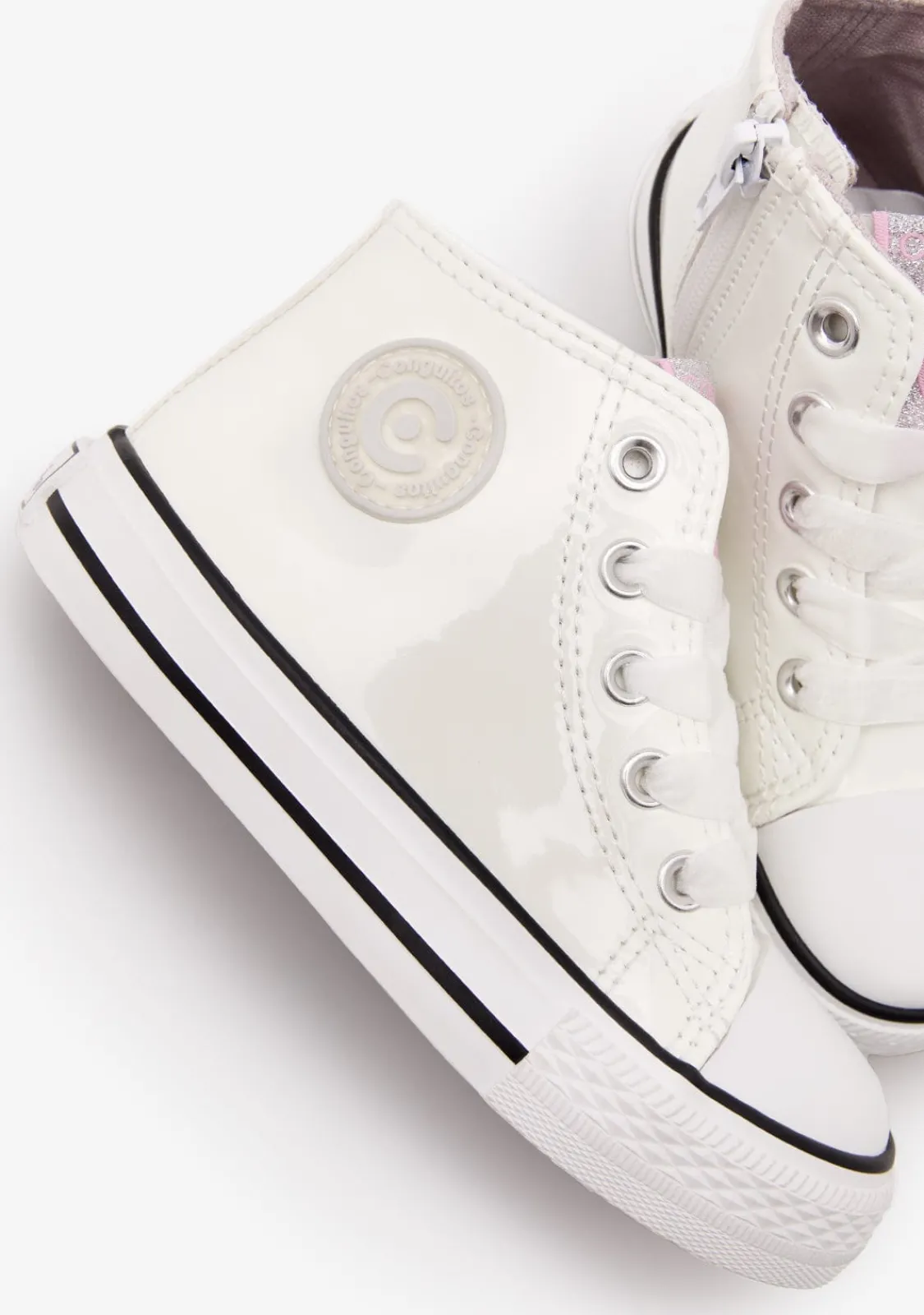 Conguitos Zapatillas Altas Charol Blanco^ Zapatillas|Zapatillas