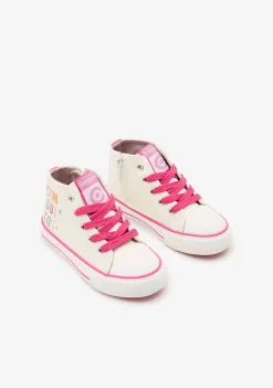 Conguitos Zapatillas Altas Charol Letras Blanco^ Zapatillas|Zapatillas