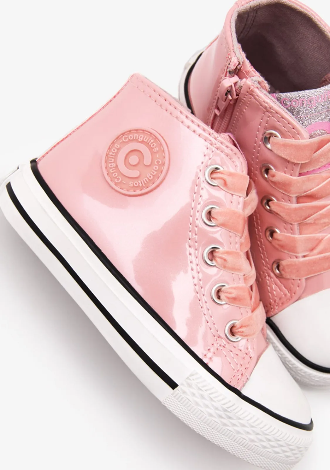 Conguitos Zapatillas Altas Charol Rosa^ Zapatillas|Zapatillas