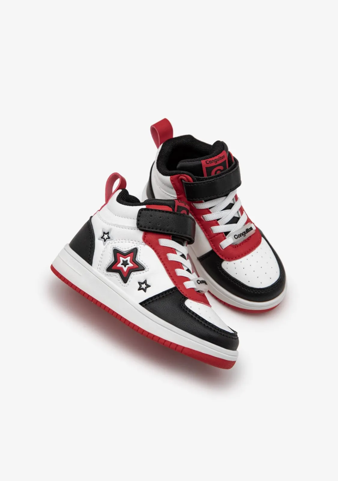 Conguitos Zapatillas Altas Con Luces Estrellas Negro^ Zapatillas Con Luces|Zapatillas