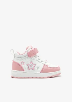 Conguitos Zapatillas Altas Con Luces Estrellas Rosa^ Zapatillas Con Luces|Zapatillas