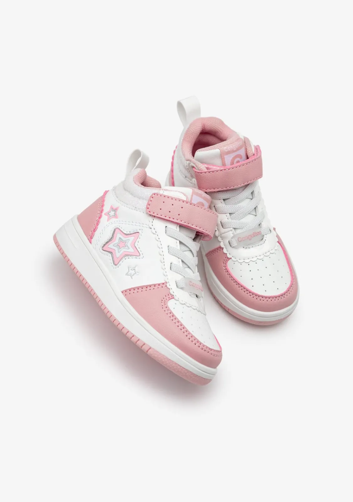 Conguitos Zapatillas Altas Con Luces Estrellas Rosa^ Zapatillas Con Luces|Zapatillas