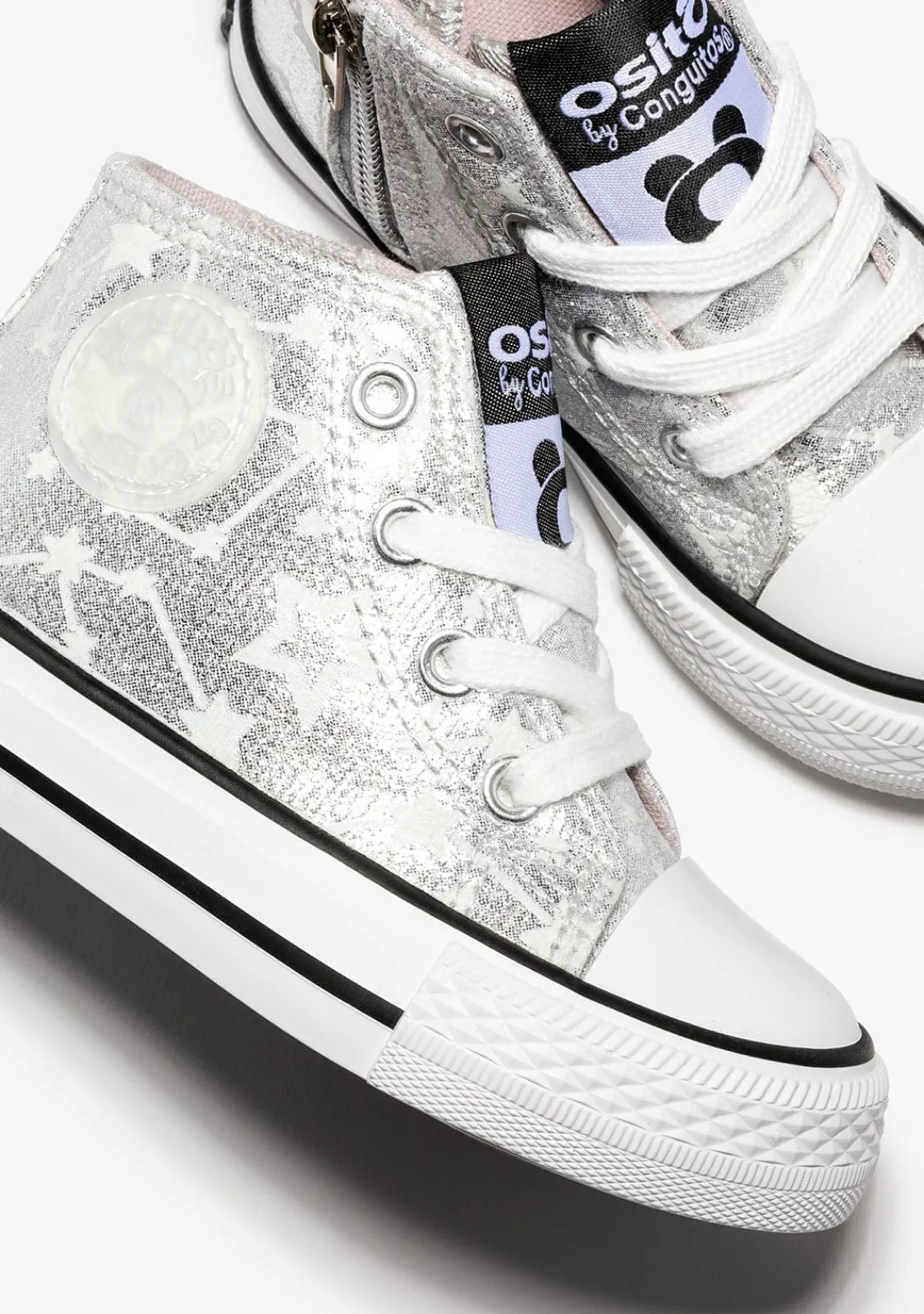 Conguitos Zapatillas Altas De Bebé Brillo En La Oscuridad Estrellas Plata^ Zapatillas|Zapatillas