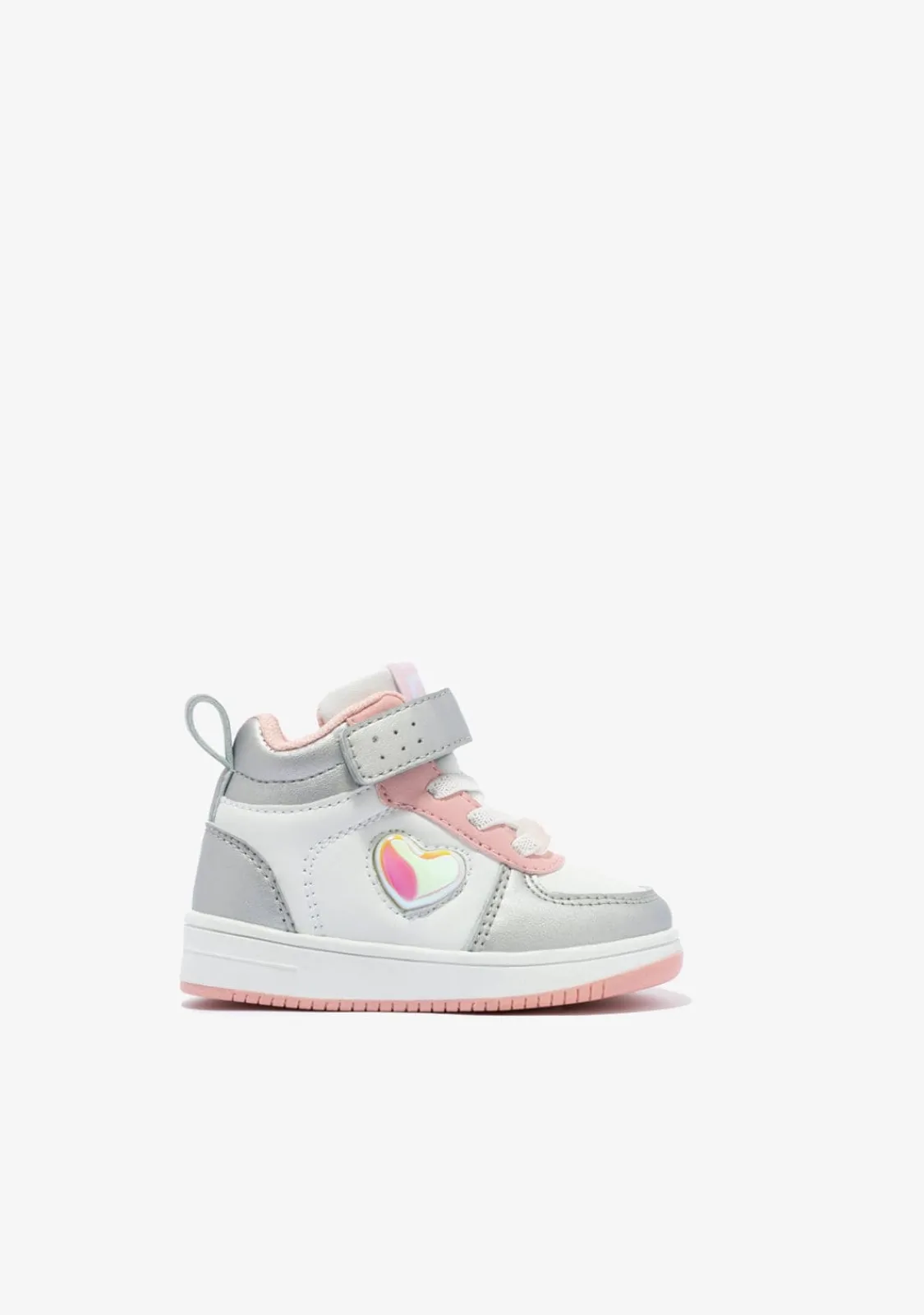 Conguitos Zapatillas Altas De Bebé Con Luz Corazón Plata^ Zapatillas Con Luces|Zapatillas