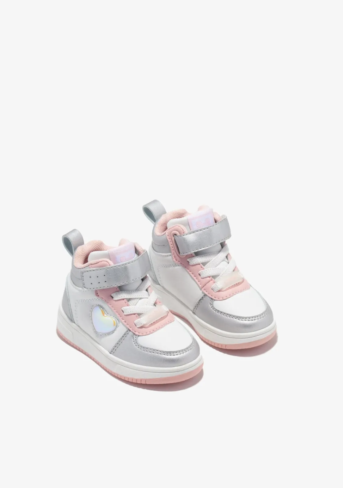 Conguitos Zapatillas Altas De Bebé Con Luz Corazón Plata^ Zapatillas Con Luces|Zapatillas