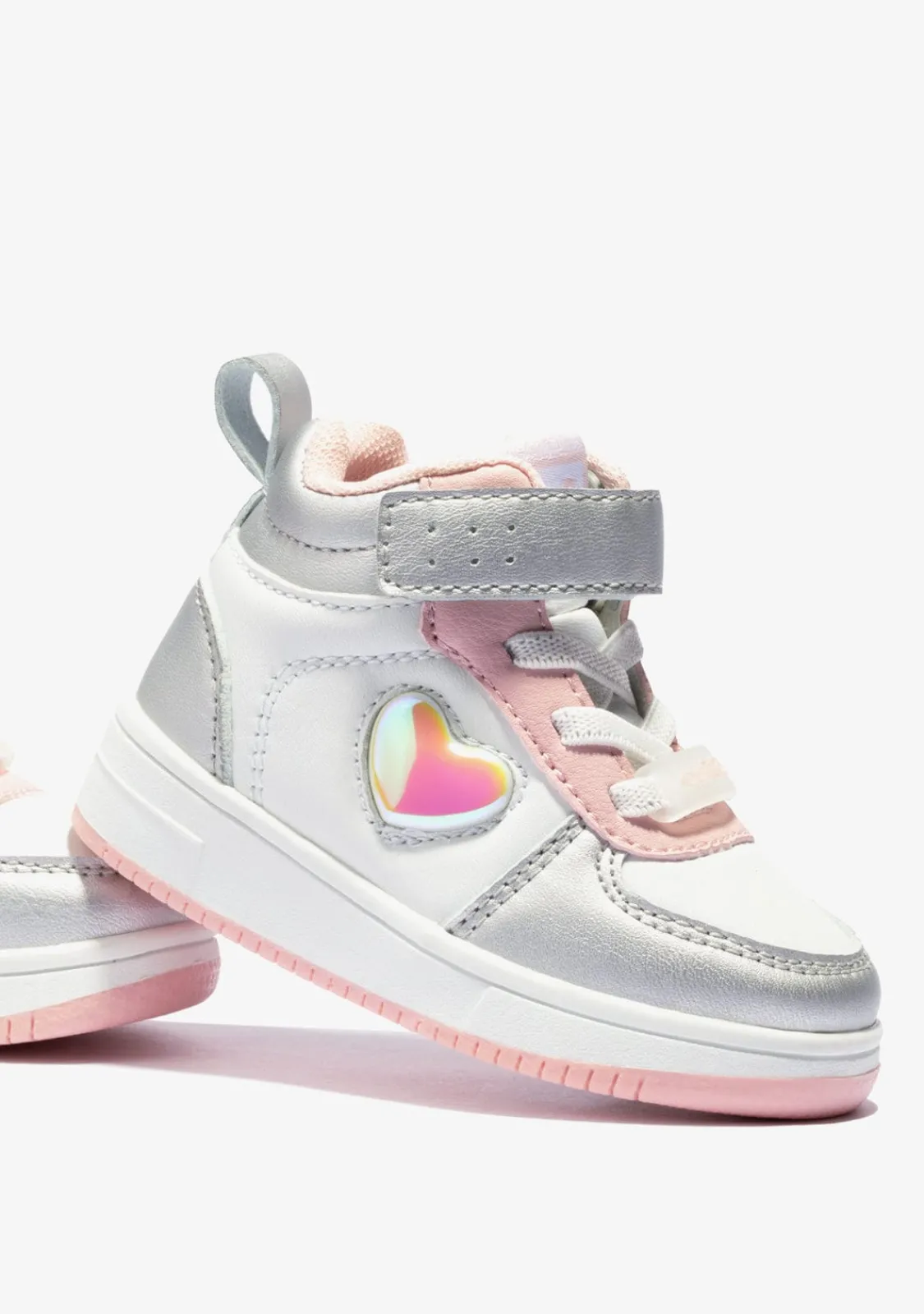 Conguitos Zapatillas Altas De Bebé Con Luz Corazón Plata^ Zapatillas Con Luces|Zapatillas