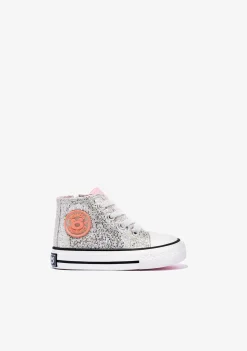 Conguitos Zapatillas Altas De Bebé Glitter Plata^ Zapatillas|Zapatillas