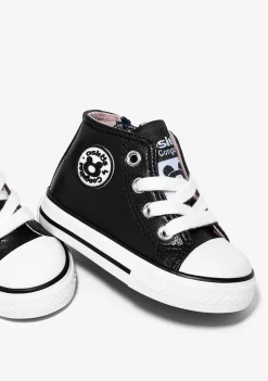 Conguitos Zapatillas Altas De Bebé Logo Napa Negro^ Zapatillas|Zapatillas