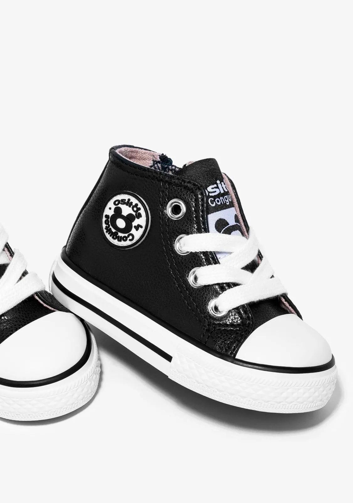 Conguitos Zapatillas Altas De Bebé Logo Napa Negro^ Zapatillas|Zapatillas