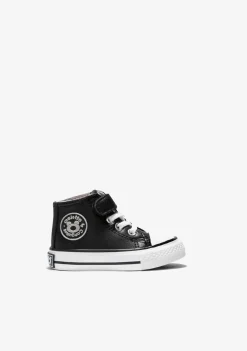Conguitos Zapatillas Altas De Bebé Tira Adherente Napa Negro^ Zapatillas|Zapatillas
