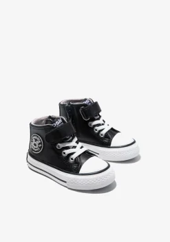 Conguitos Zapatillas Altas De Bebé Tira Adherente Napa Negro^ Zapatillas|Zapatillas