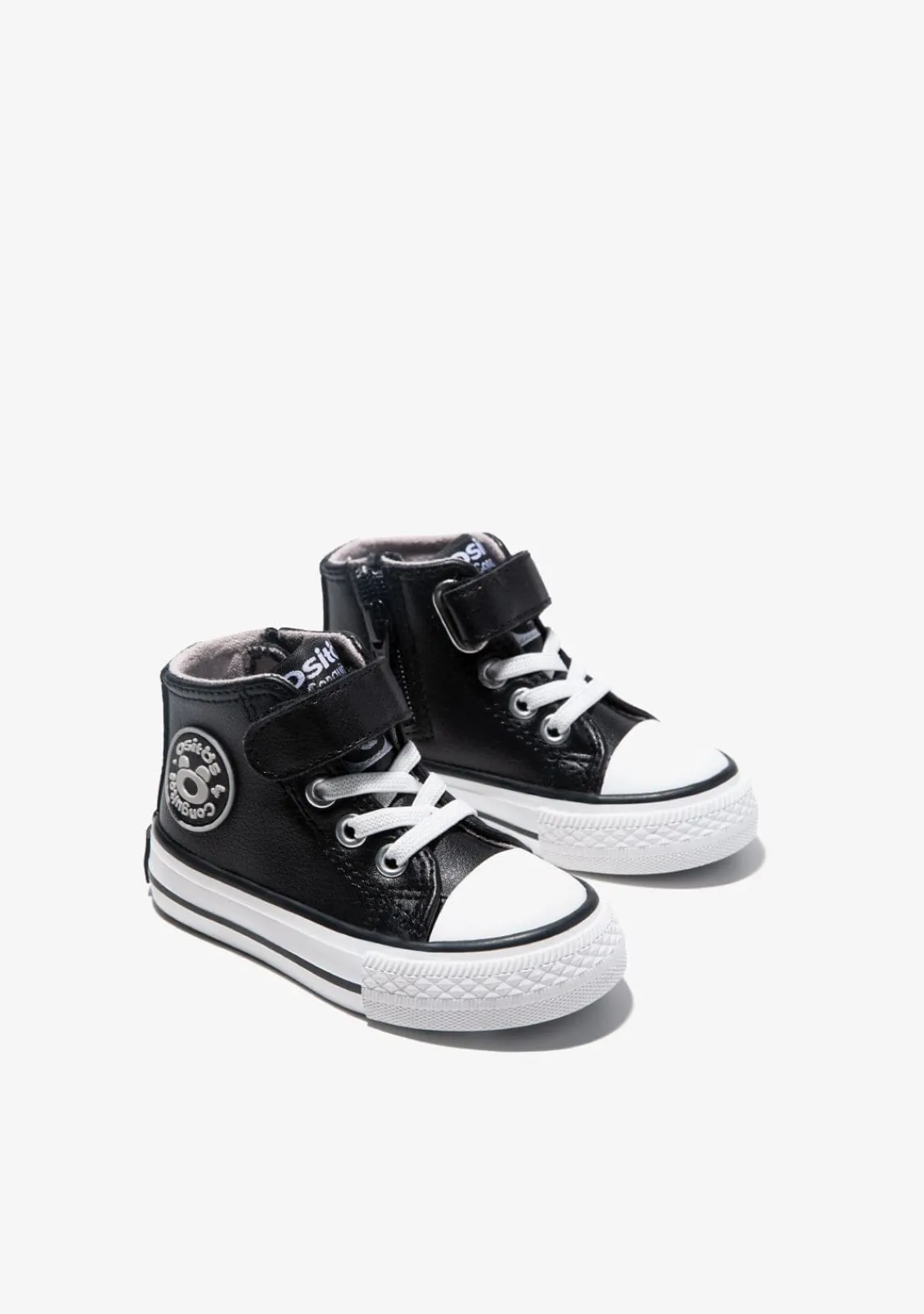 Conguitos Zapatillas Altas De Bebé Tira Adherente Napa Negro^ Zapatillas|Zapatillas