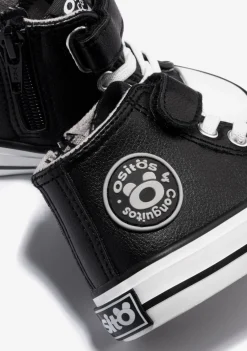 Conguitos Zapatillas Altas De Bebé Tira Adherente Napa Negro^ Zapatillas|Zapatillas