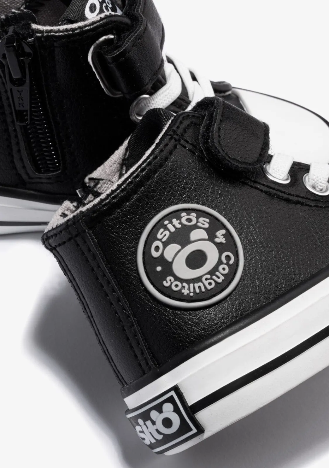 Conguitos Zapatillas Altas De Bebé Tira Adherente Napa Negro^ Zapatillas|Zapatillas