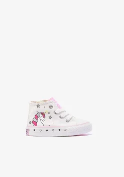 Conguitos Zapatillas Altas De Bebé Unicornio Solar Lona Blanco^ Zapatillas|Zapatillas