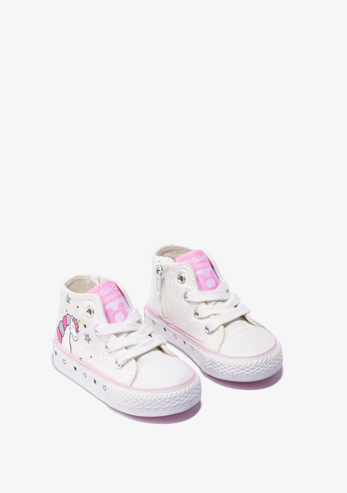 Conguitos Zapatillas Altas De Bebé Unicornio Solar Lona Blanco^ Zapatillas|Zapatillas