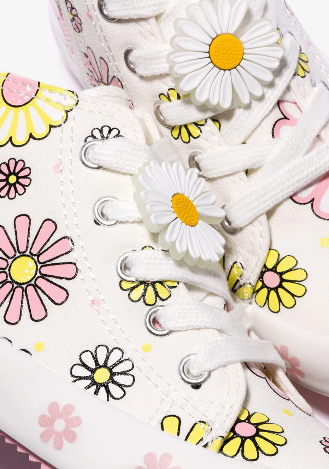 Conguitos Zapatillas Altas Flores Brillo En La Oscuridad Blanco^ Zapatillas