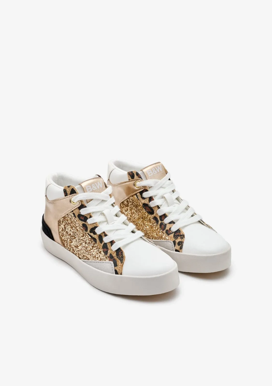 Conguitos Zapatillas Altas Glitter Leopardo B&W^ Zapatillas|Zapatillas
