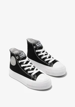 Conguitos Zapatillas Altas Lona Plataforma Negro B&W^ Zapatillas|Zapatillas
