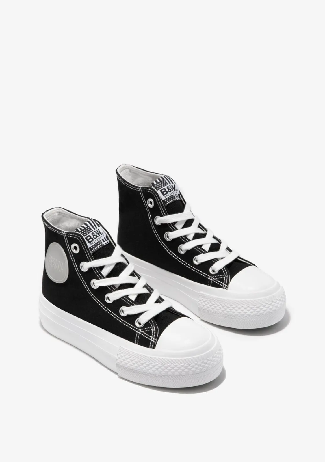 Conguitos Zapatillas Altas Lona Plataforma Negro B&W^ Zapatillas|Zapatillas