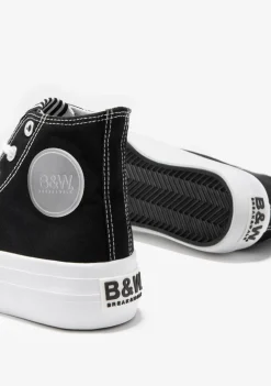 Conguitos Zapatillas Altas Lona Plataforma Negro B&W^ Zapatillas|Zapatillas