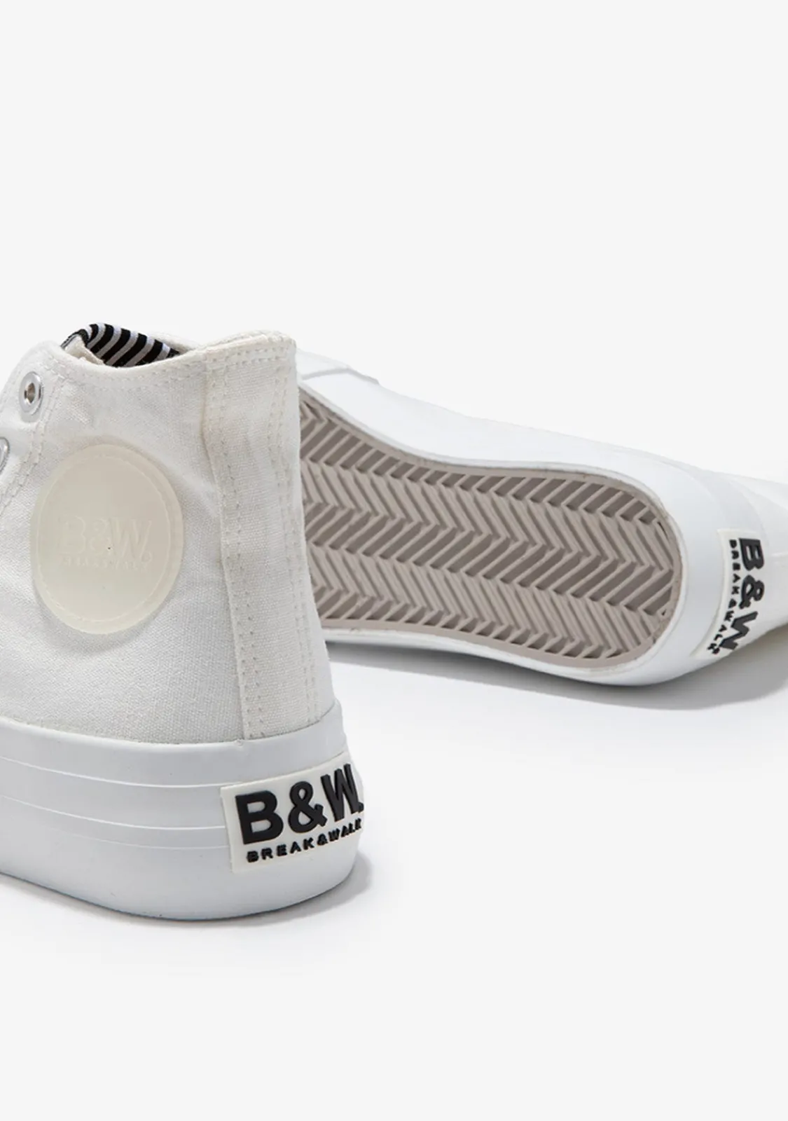 Conguitos Zapatillas Altas Lona Plataforma Blanco B&W^ Zapatillas|Zapatillas