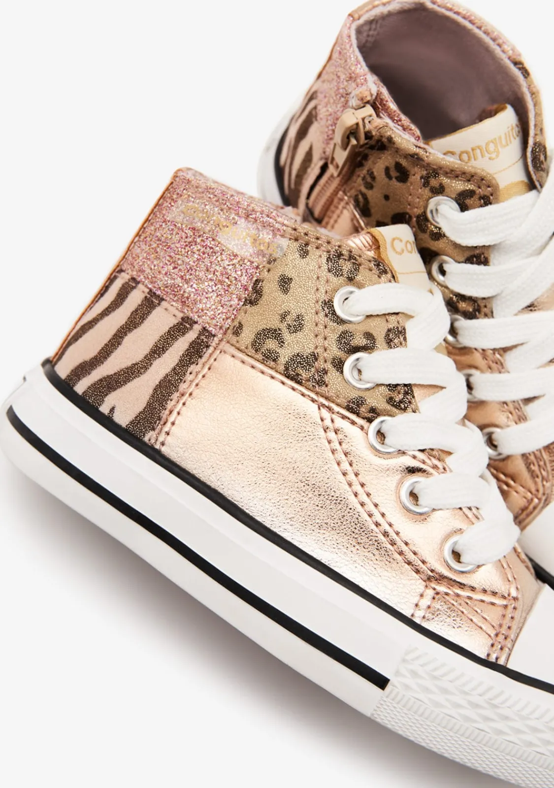 Conguitos Zapatillas Altas Patchwork Dorado^ Zapatillas|Zapatillas