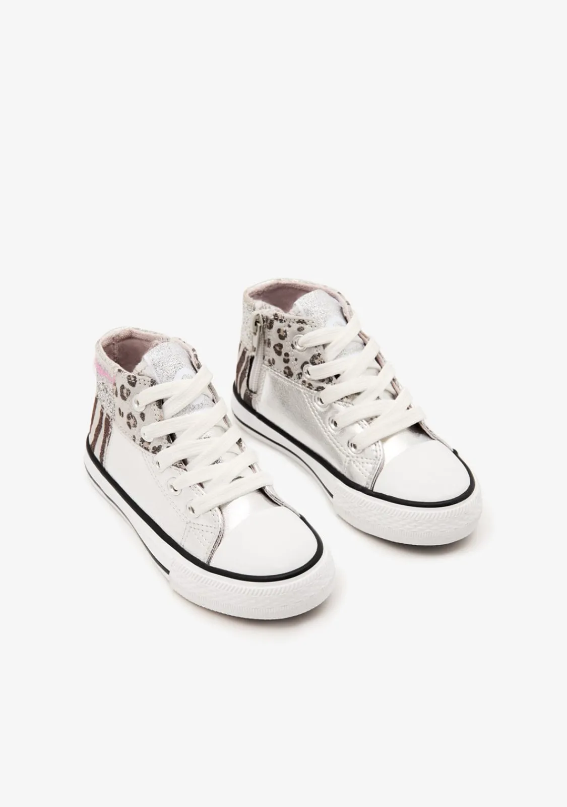 Conguitos Zapatillas Altas Patchwork Plata^ Zapatillas|Zapatillas