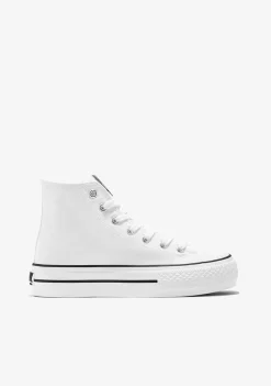 Conguitos Zapatillas Altas Unisex Lona Blanco B&W^ Zapatillas|Zapatillas