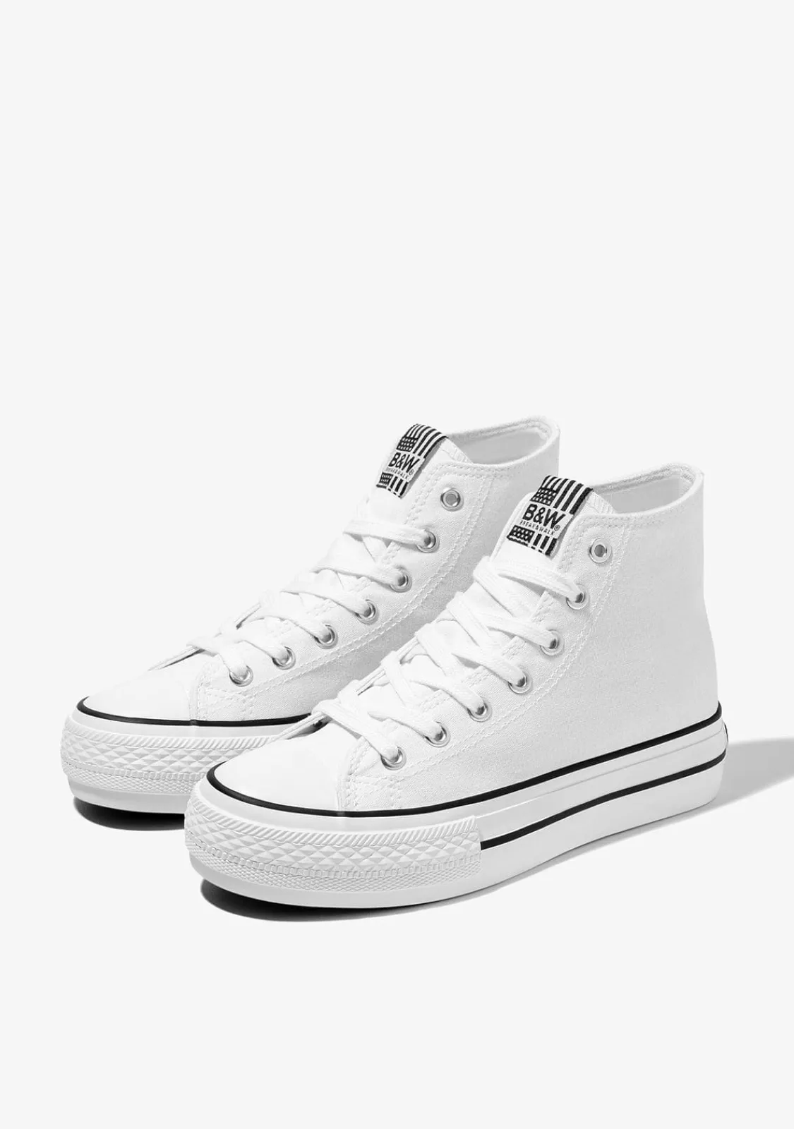 Conguitos Zapatillas Altas Unisex Lona Blanco B&W^ Zapatillas|Zapatillas