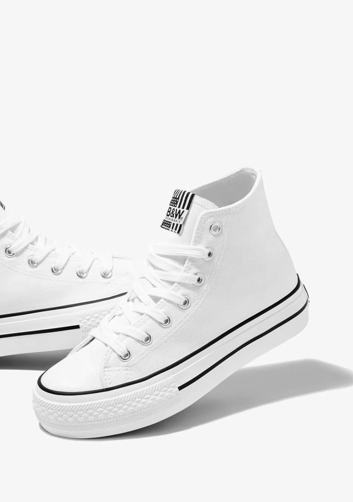 Conguitos Zapatillas Altas Unisex Lona Blanco B&W^ Zapatillas|Zapatillas