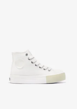 Conguitos Zapatillas Altas Unisex Logo Lona Blanco B&W^ Zapatillas|Zapatillas