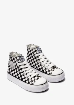 Conguitos Zapatillas Altas Unisex Lona Negro Blanco B&W^ Zapatillas|Zapatillas