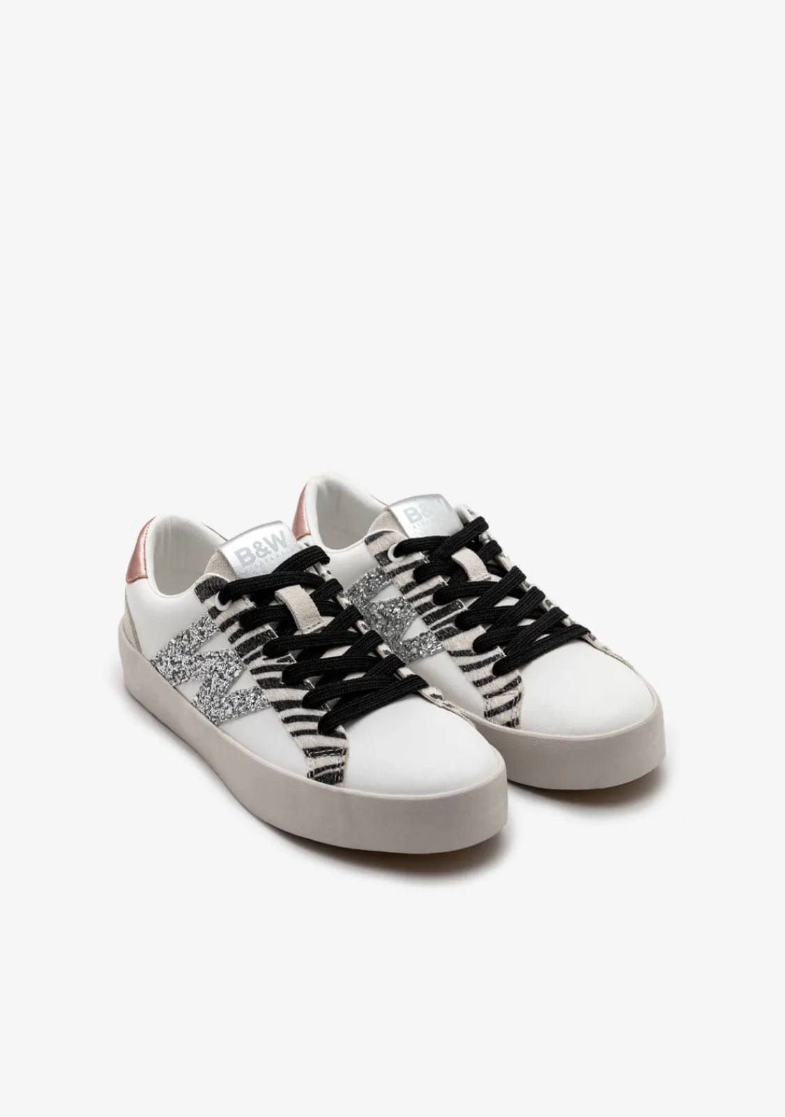 Conguitos Zapatillas Bajas Glitter Cebra B&W^ Zapatillas|Zapatillas
