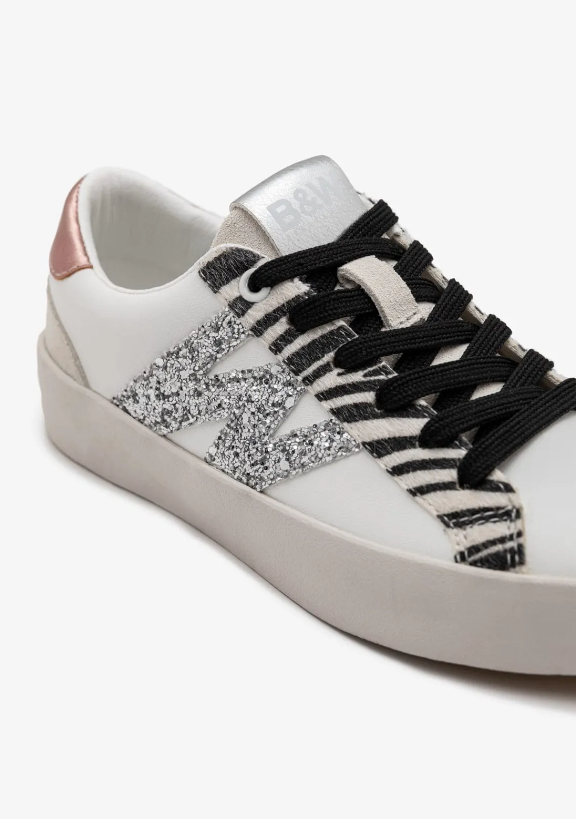 Conguitos Zapatillas Bajas Glitter Cebra B&W^ Zapatillas|Zapatillas
