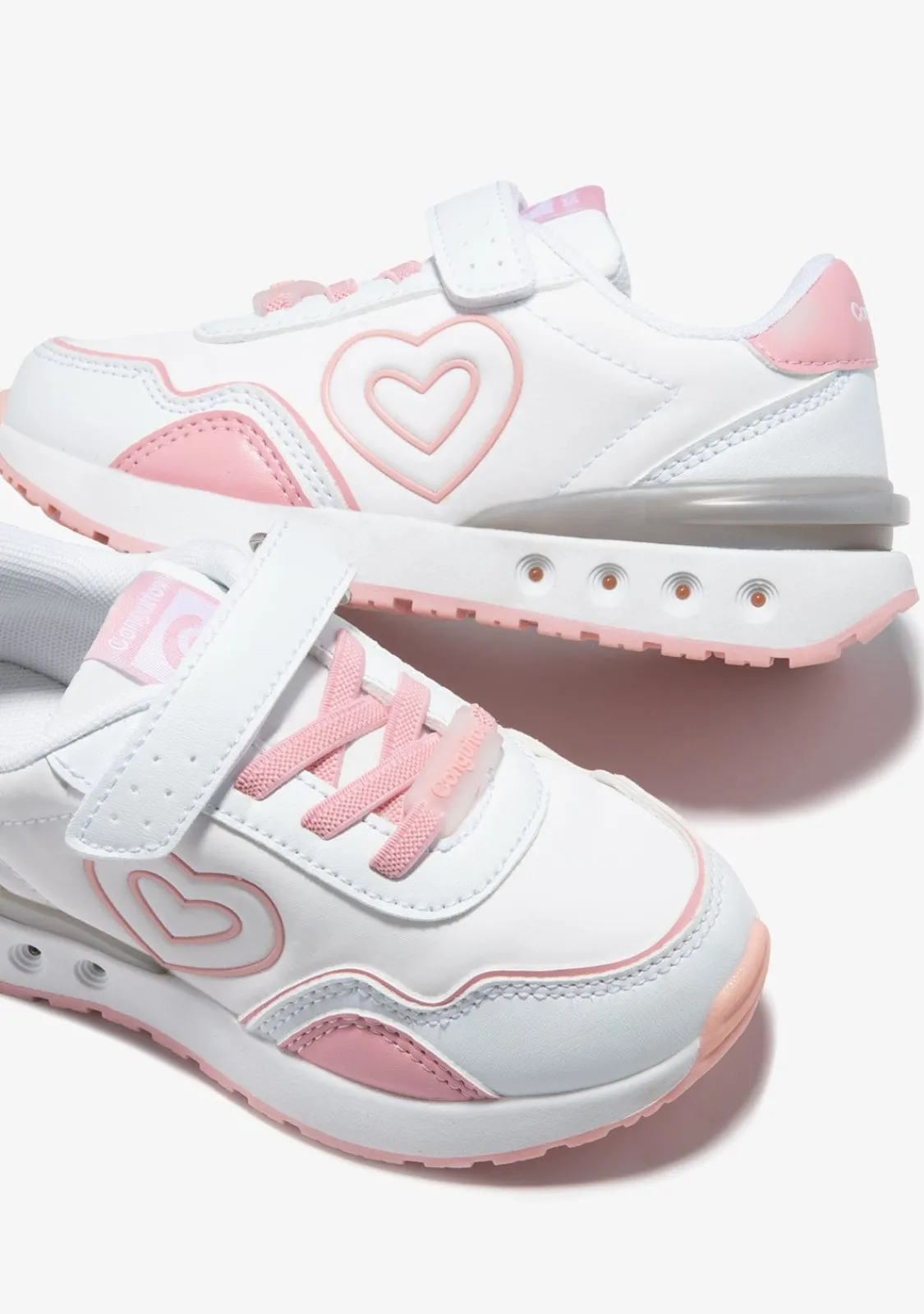 Conguitos Zapatillas Con Luces Corazón Blanco^ Zapatillas Con Luces|Zapatillas