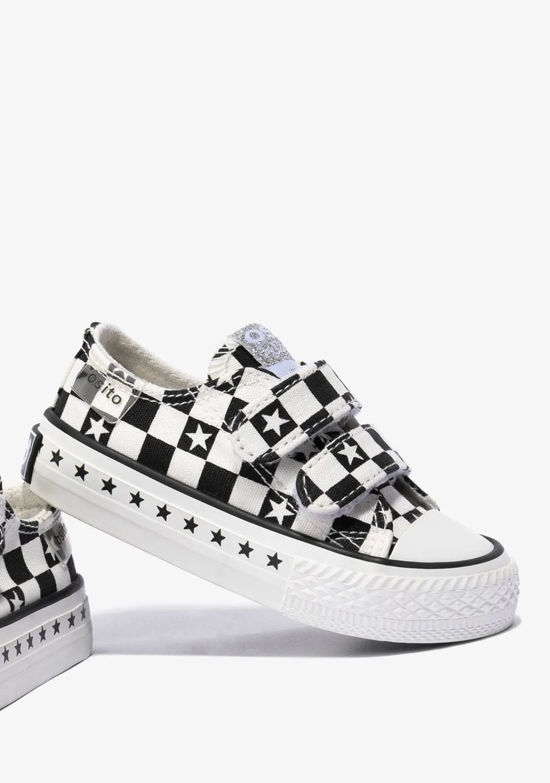 Conguitos Zapatillas De Bebé Cuadros Lona Negro^ Zapatillas|Zapatillas