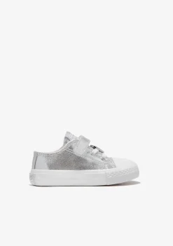 Conguitos Zapatillas De Bebé Lona Plata Metalizado^ Zapatillas|Zapatillas