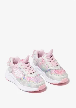 Conguitos Zapatillas De Niña Unicornio Con Luz Metalizado Blanco^ Zapatillas Con Luces|Zapatillas