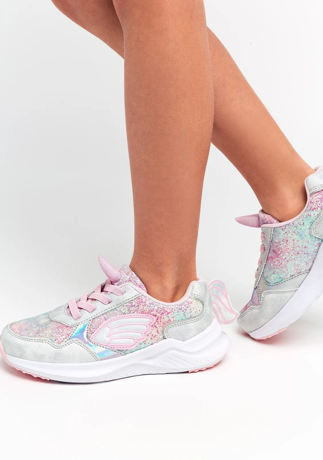 Conguitos Zapatillas De Niña Unicornio Con Luz Metalizado Blanco^ Zapatillas Con Luces|Zapatillas