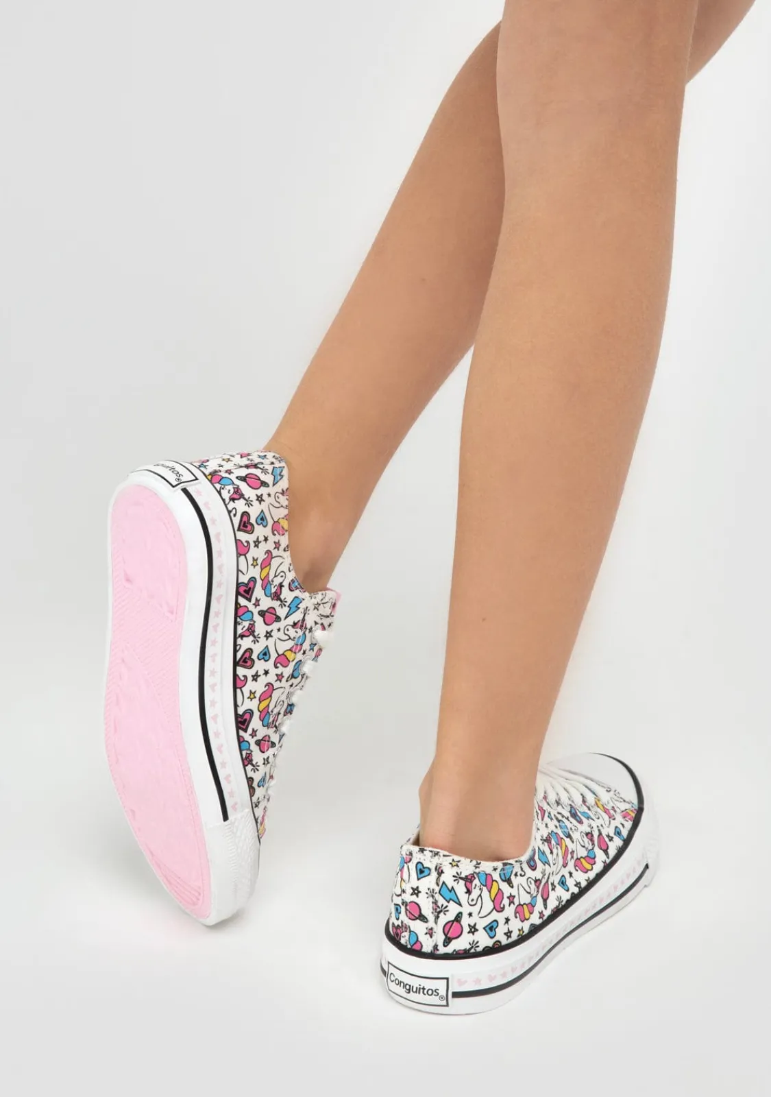 Conguitos Zapatillas De Niña Unicornio Lona Blanco^ Zapatillas