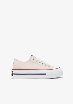Conguitos Zapatillas Lona Plataforma Blanco Roto B&W^ Zapatillas|Zapatillas