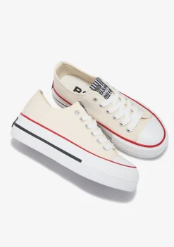 Conguitos Zapatillas Lona Plataforma Blanco Roto B&W^ Zapatillas|Zapatillas