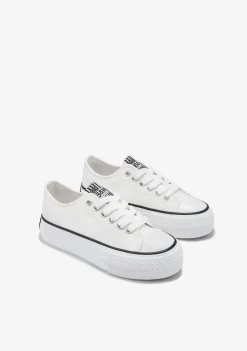 Conguitos Zapatillas Lona Plataforma Blanco B&W^ Zapatillas|Zapatillas