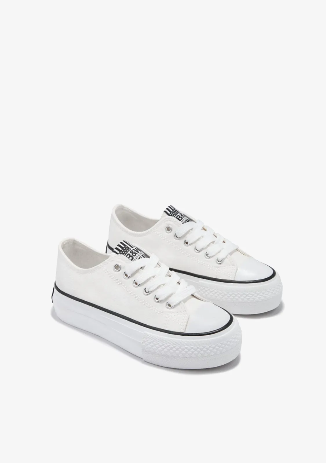 Conguitos Zapatillas Lona Plataforma Blanco B&W^ Zapatillas|Zapatillas