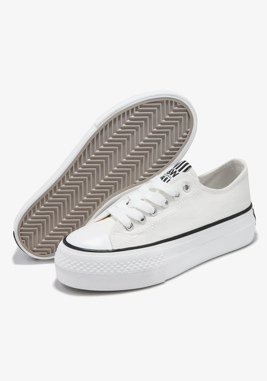 Conguitos Zapatillas Lona Plataforma Blanco B&W^ Zapatillas|Zapatillas